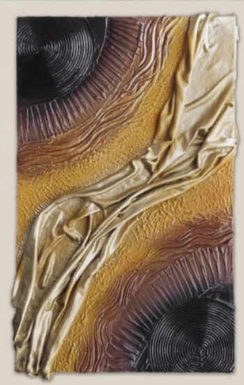 Handmade Golden Folds 3D Textured Wall Art
