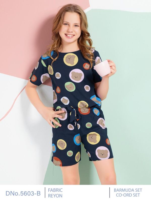 Girls Premium Hosiery Bermuda Co Ord Set