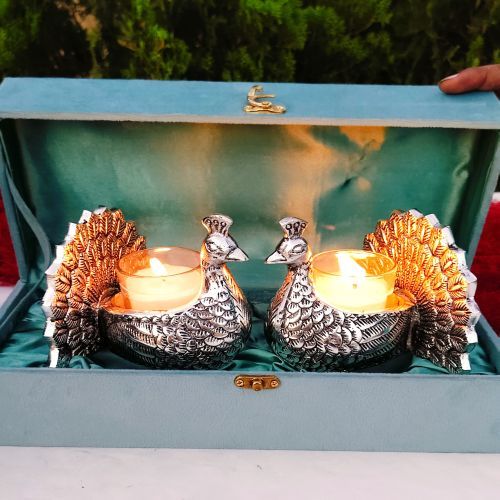 Luxury Peacock Candle Holder Gift Set