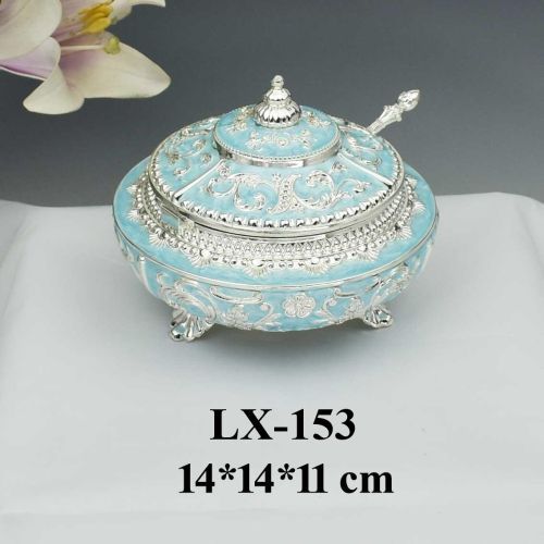 Silver & Enamel Decorative Lidded Bowl