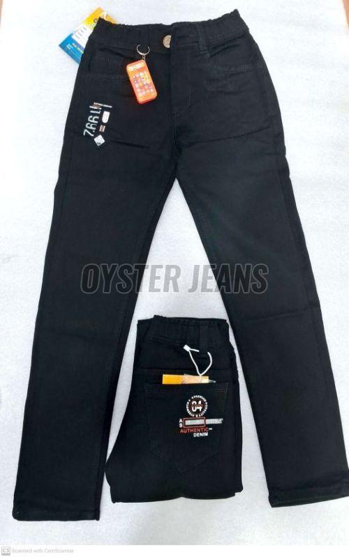 Black Stretchable Boys Straight Fit Denim Jeans