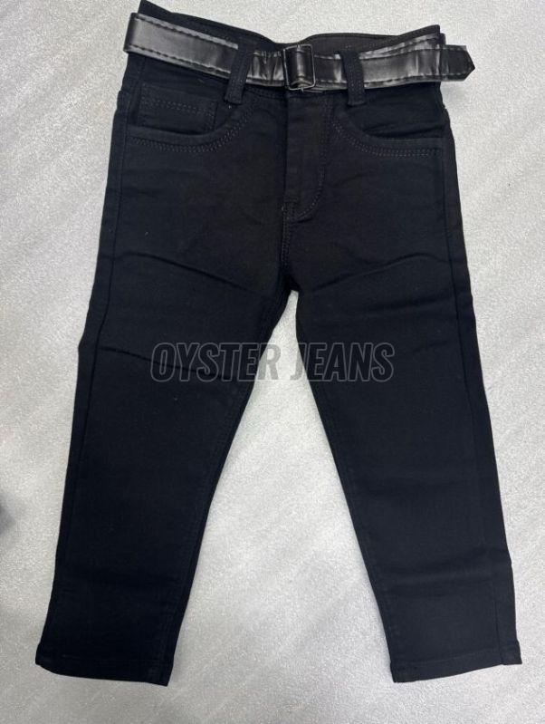 Black Stretchable Straight Fit Boys Denim Jeans