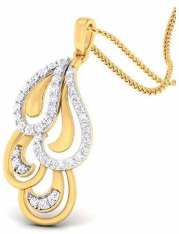 18 Carat Party Wear Diamond Gold Pendant