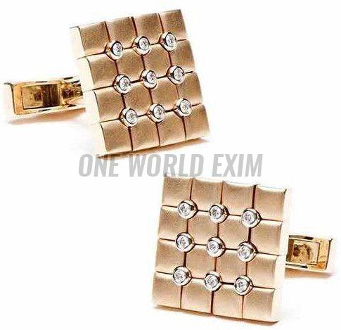18 Carat Diamond Gold Cufflink