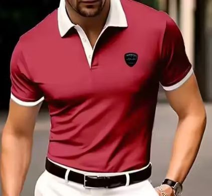 Mens Cotton Red Polo T Shirt