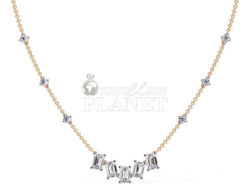 14K Gold Lab Made Diamond Necklace