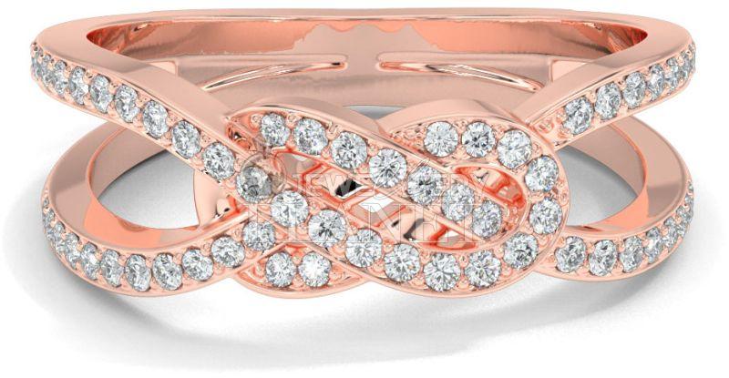 14K Rose Gold Diamond Entwined Love Knot Ring