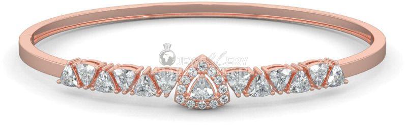 18k Gold Triad Sparkle Diamond Bangle Bracelet