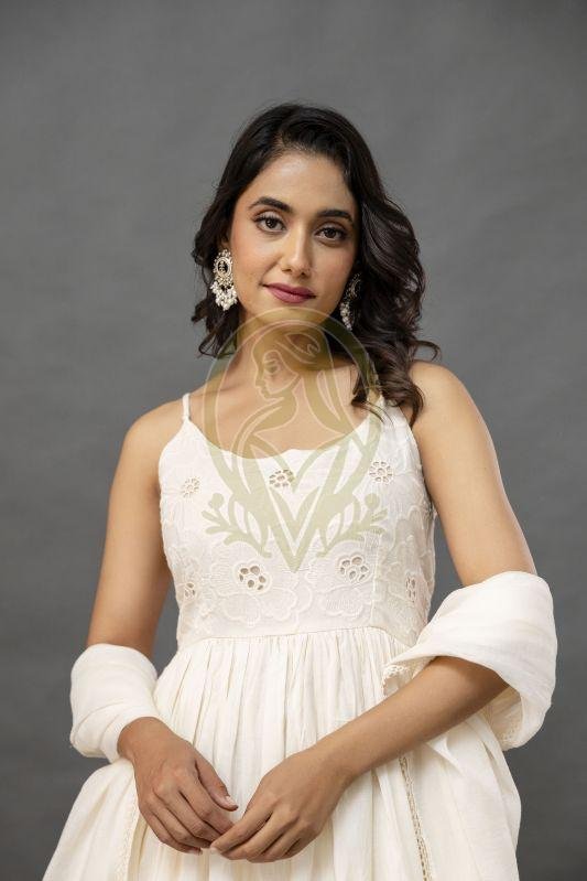 D2 Ivory Elegance Anarkali Set
