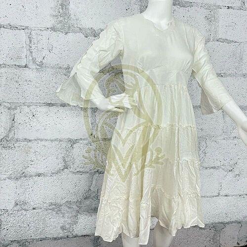 Ladies Silver White Bamber Moss Flared Western Dress
