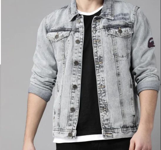 Mens Grey Denim Jacket