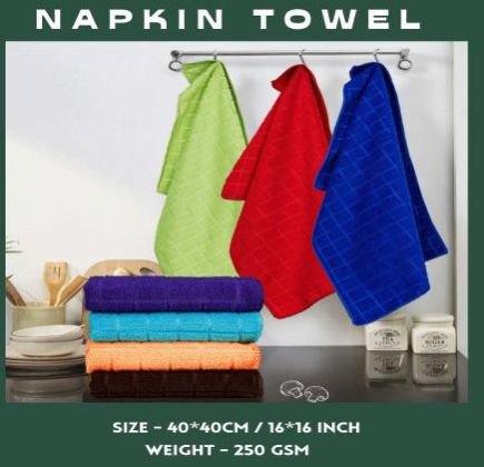 Assorted Color Textured Checker Napkin Towel