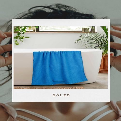 Azure Blue Solid Bath Towel