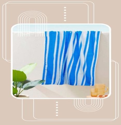 Bold Check Cabana Royal Blue & White Beach Towel