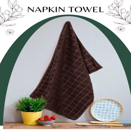 Hocolate Brown Textured Microfiber Kitchen Napkin