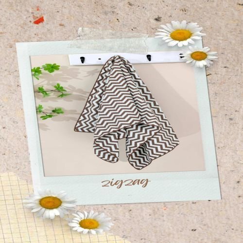 Luxurious Brown and White Zigzag Towel