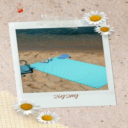 New Arrival Soft and Plush Turquoise Zigzag Towel