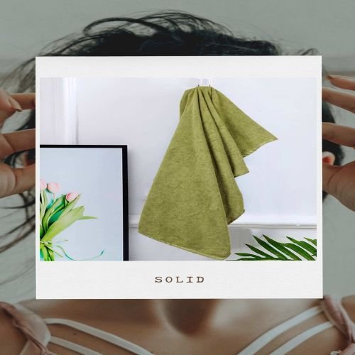 Olive Green Solid Bath Towel