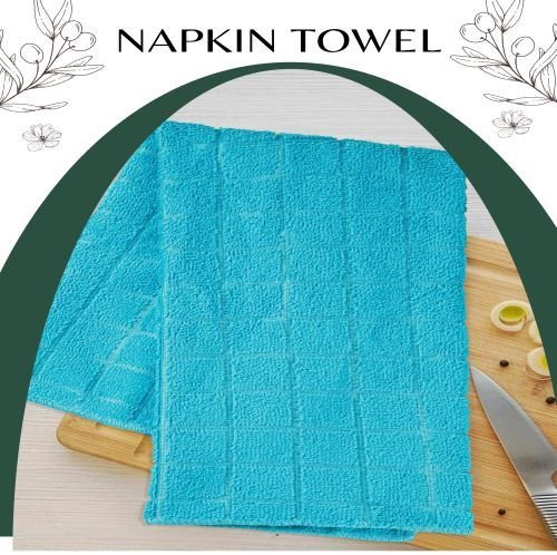 Soft and Absorbent Turquoise Kitchen Towel