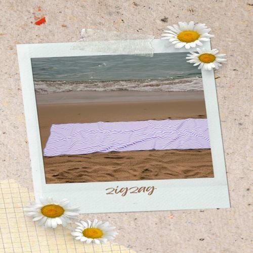 Stylish Lavender Zigzag Beach Towel for Summer
