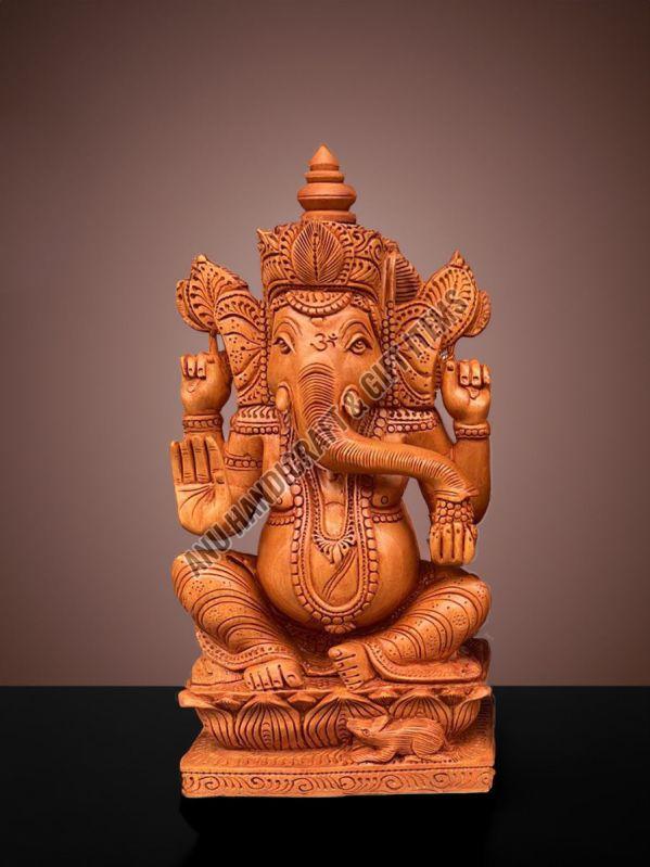 Wooden Ganpati Statue