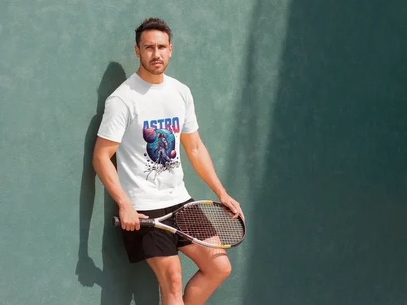 Cotton Astro Adventure Astronaut Graphic Mens T Shirt