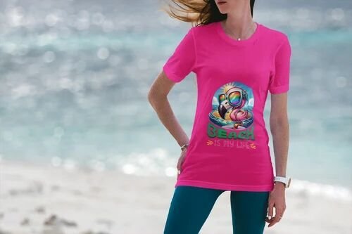 Cotton Beach IS My Life Flamingo Graphic Girls T Shirt