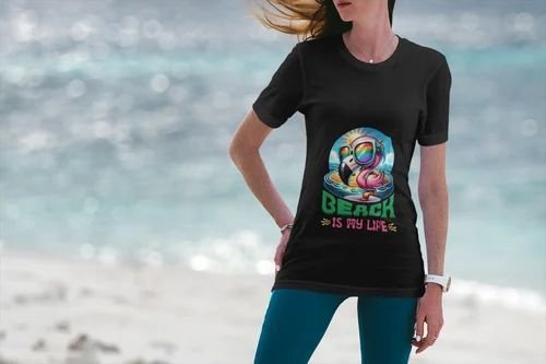 Cotton Beach IS My Life Sky Blue Girls T Shirt