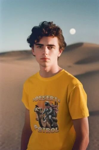 Cotton Desert Patrol Astronaut Graphic Mens T Shirt