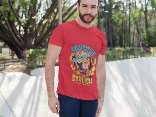 Cotton Pawsitive Stylish Tee Classic Woof Edition Mens T Shirt