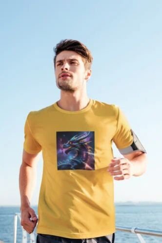 Polyester Galactic Dragon Power Mens T Shirt Polyester Galactic Dragon Power Mens T Shirt