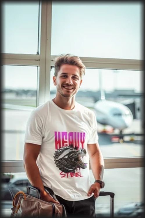 Polyester Heavy Steel Snake Graphic Mens T Shirt