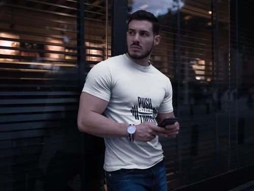 Push Your Limit Motivational Gym Round Neck T Shirt