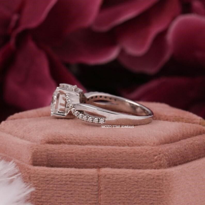 Princess Brilliant Mossonite Diamond Ring