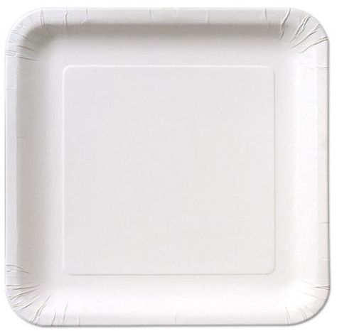 White Paper Square Disposable Plate