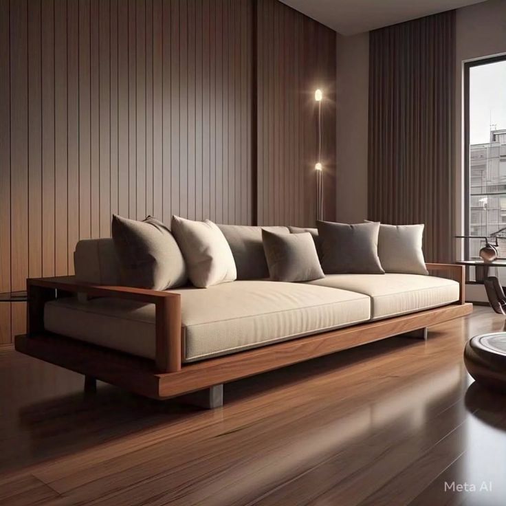 3 Seater Wooden Sofa