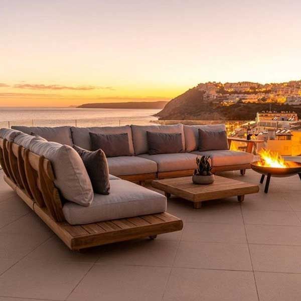 6 Seater L Shape Wooden Sofa