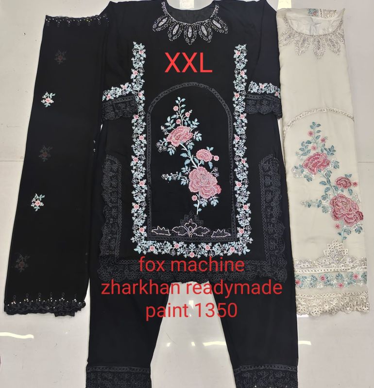 Black Embroidered Fancy Ladies Jarkan Suit Set