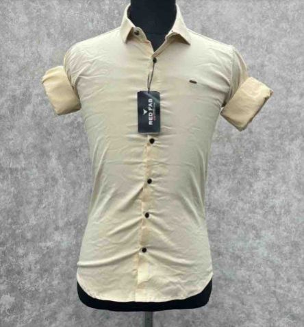 Classic Cream Plain Full Sleeve Shirt