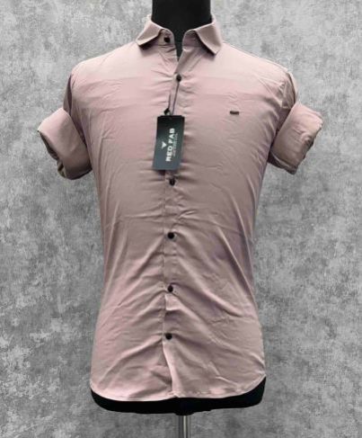 Men\'s Dusty Pink Solid Casual Shirt