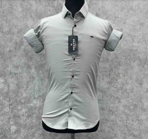 Men's Solid Grey Casual Full Sleeve Shirt