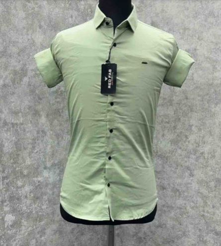 Mens Versatile Light Green Full Sleeve Shirt
