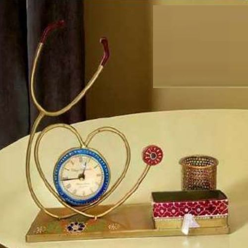 Table Clock With Pen Holder