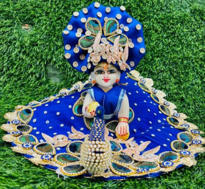 Silk Laddu Gopal Fancy Poshak With Pagdi