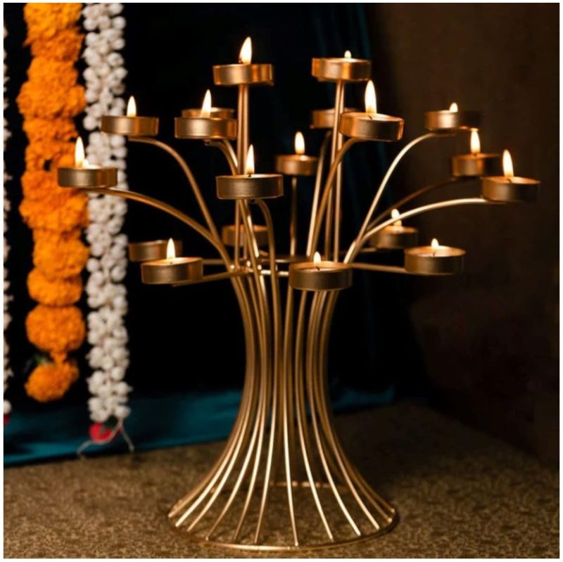 MTD11 Iron Tree Shape Tealight Candle Holder