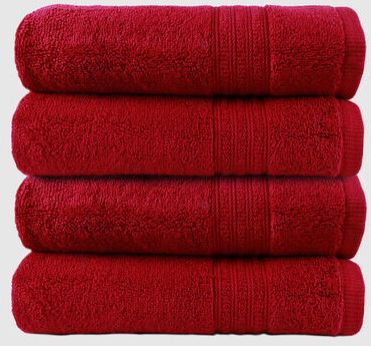 Red Cotton Soft Absorbent Bathroom Towel