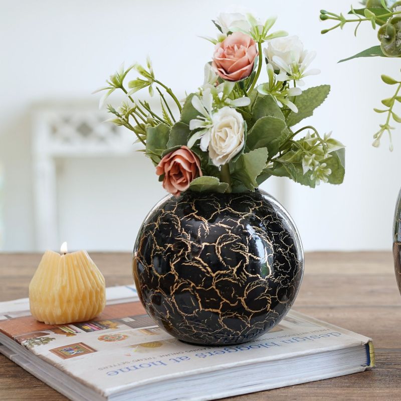 VA10085L Crackled Flower Vase