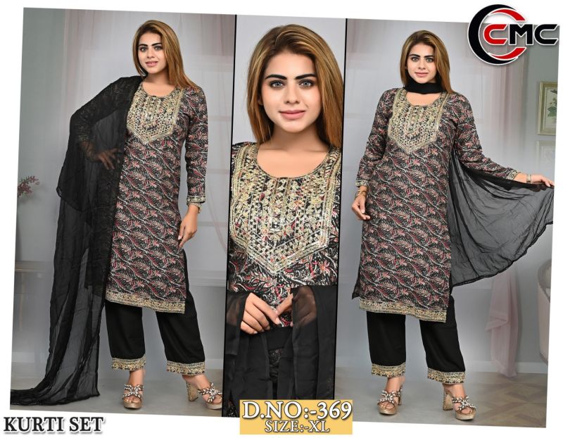 Silk Ladies Designer Casual Long Kurti Set