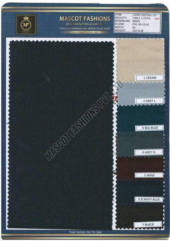 Twill Lycra Suiting Fabric