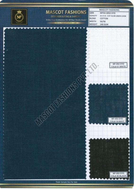 Cotton Slub Linen Shirting Fabric